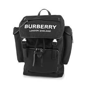 【max5000円引きクーポン4/2 14:00まで】バーバリー リュックサック BURBERRY ロゴプリント 8009265 A1189 ユニセックス ブラック 黒