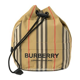 【P5倍6/4 20時～6/5まで★さらに3,000円OFFクーポン対象】バーバリー ハンドバッグ BURBERRY アイコンストライプ 8026737 A7026 ユニセックス ベージュ ブラック 黒