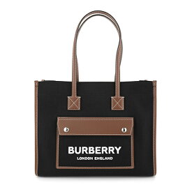 【P5倍4/25限定さらに最大5000円クーポン対象】バーバリー トートバッグ BURBERRY ロゴプリント 8057600 A1189 レディース ブラック 黒 ブラウン 茶