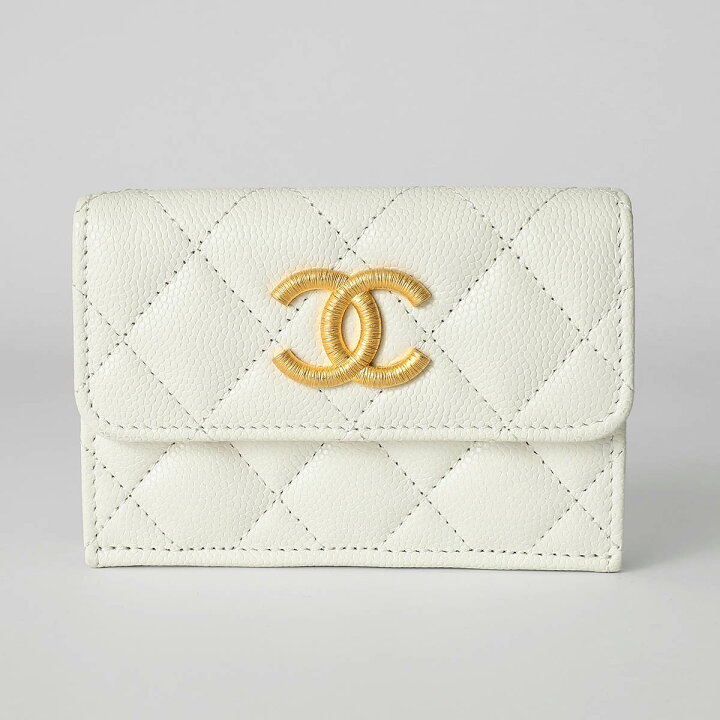 楽天市場】シャネル 3つ折り財布 CHANEL キャビアスキン CHANEL SMALL 