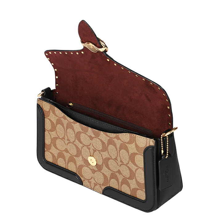 COACH 5605 IMRL7 ショルダーバッグ ブラウン/ブラック/レッド