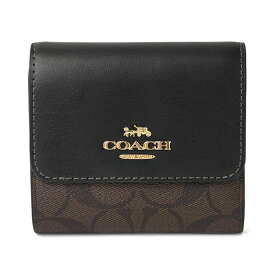 【最大5,000円OFFクーポン】コーチ 3つ折り財布 COACH シグネチャー CE930 IMAA8 レディース ブラック 黒 ブラウン 茶