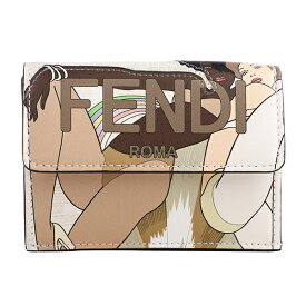 【P5倍6/20限定★さらに最大5,000円OFFクーポン】フェンディ 3つ折り財布 FENDI ローマ 8M0395 AK60 F1GF8 レディース ホワイト 白 マルチ
