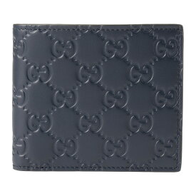 【P5倍6/20限定★さらに最大5,000円OFFクーポン】グッチ 2つ折り財布 GUCCI グッチッシマ 779841 CWC1N 4009 メンズ ネイビー 紺