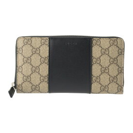 【P5倍11/10限定★5,000円OFFクーポン】グッチ 長財布(ラウンドファスナー) GUCCI GGスプリーム 779879 KGDHN 9769 ユニセックス ベージュ ブラック