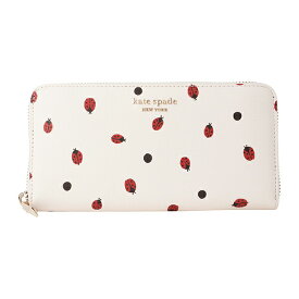 【P5倍5/25限定さらに最大5,000円OFFクーポン】ケイトスペード 長財布(ラウンドファスナー) kate spade レディバグ ドッツ PWR00470 974 レディース オフホワイト