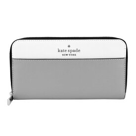 【最大5,000円OFFクーポン対象】ケイトスペード 長財布(ラウンドファスナー) kate spade ステイシー WLR00120 020 レディース グレー ホワイト 白