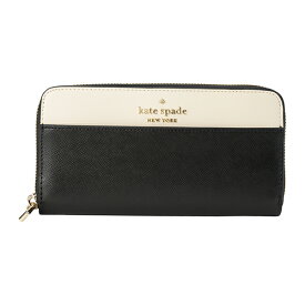 【P5倍4/20限定★さらに最大5000円クーポン対象】ケイトスペード 長財布(ラウンドファスナー) kate spade ステイシー WLR00120 001 レディース ブラック 黒 ホワイト 白