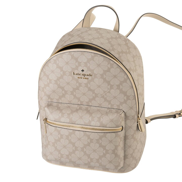 kate spade ベージュ キルティング リュック ミニリュック フラワー 