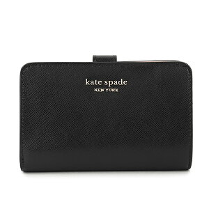 【最大5000円OFFクーポン配布中★8/6(木)14:00まで】ケイトスペード 2つ折り財布 kate spade PWRU7846 001 財布 スペンサー SPENCER COMPACT WALLET レディース BLACK(ブラック) ブラック 黒【 送料無料】