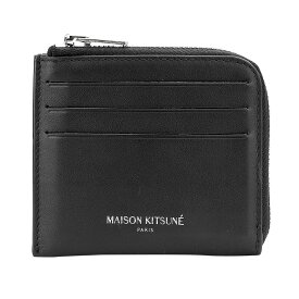 【max5000円引きクーポン4/2 14:00まで】メゾン キツネ カードケース MAISON KITSUNE ジップド カードホルダー LM05342LC0038 P199 ユニセックス ブラック 黒