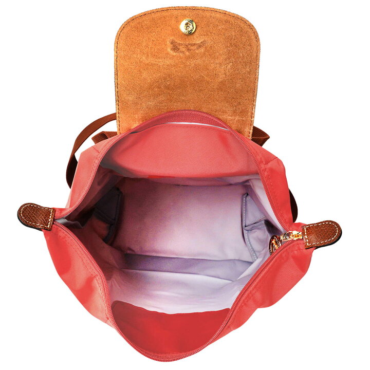 LONGCHAMP ロンシャン 折り畳みミニリュック グレージュ 赤ロゴ 楽天 
