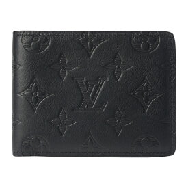 【最大5,000円OFFクーポン配布中】ルイヴィトン 2つ折り財布 Louis Vuitton モノグラム・シャドウレザー ポルトフォイユ・ミュルティプル M62901 メンズ ブラック 黒