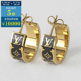 ルイヴィトン ピアス Louis Vuitton ナノグラム EARRINGS M01833 レディース ゴールド 金 ブラック 黒【1万円で1,000円OFF★最大5,000円OFFクーポン配布中】