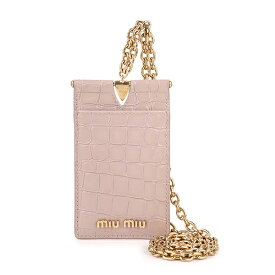 【max5000円引きクーポン4/2 14:00まで】ミュウミュウ パスケース(定期入れ) MIU MIU クロコプリント 5MC055 2DQ8 F0NZ2 レディース ピンクベージュ