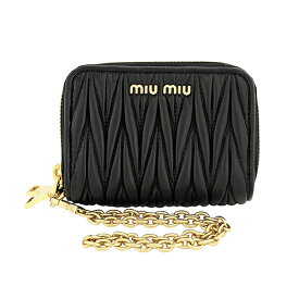 【P5倍4/20限定★さらに最大5000円クーポン対象】ミュウミュウ カードケース MIU MIU マテラッセ ナッパレザー 5MC078 N88 F0002 レディース ブラック 黒 ホワイト 白