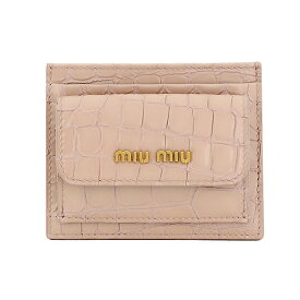 【最大5000円クーポン対象4/23まで】ミュウミュウ カードケース MIU MIU クロコダイル プリント レザー 5MC081 2DQ8 F0NZ2 レディース ピンク系