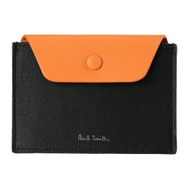 【最大5,000円OFFクーポン対象】ポールスミス カードケース PAUL SMITH レザー M1A 6343 HSTRGS 79 メンズ ブラック 黒 オレンジ