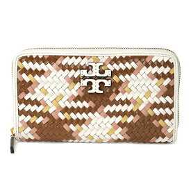 【最大5,000円OFFクーポン対象】トリーバーチ 長財布(ラウンドファスナー) TORY BURCH ブリテン 136156 974 レディース ホワイト 白 ブラウン系