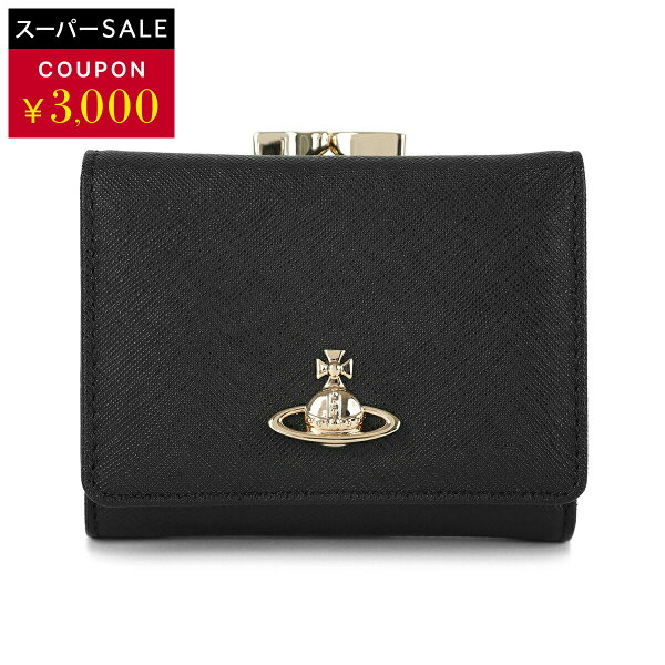 ヴィヴィアン ウエストウッド 3つ折り財布 Vivienne Westwood サフィアーノ 5115002MW L001N N402 ユニセックス ブラック 黒【楽天スーパーSALE★3,000円OFFクーポン配布中】
