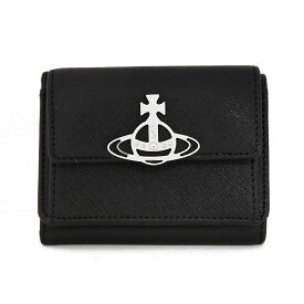 ヴィヴィアン ウエストウッド 3つ折り財布 Vivienne Westwood サフィアーノ 5115002UW L001N N401 ユニセックス ブラック 黒【1,500円OFF★決算クーポン】