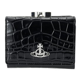 【最大5,000円OFFクーポン配布中】ヴィヴィアン ウエストウッド 3つ折り財布 Vivienne Westwood クロコダイル エンボス 5115002NW L0098 N401 ユニセックス ブラック 黒