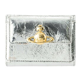 ヴィヴィアン ウエストウッド 3つ折り財布 Vivienne Westwood メタリック クリーシー レザー 5115002TW L00A7 Q401 ユニセックス シルバー 銀【1,500円OFF★決算クーポン】