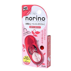プラス テープのり norinobeans ノリノビーンズ キレイにはがせる クリアレッド 6mm×10m TG-0812 - 送料無料※800円以上 メール便発送