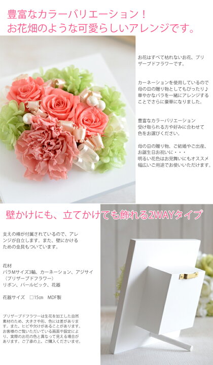 楽天市場】プリザーブドフラワー 完成品 ケース入り カーネーション 