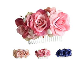 【選べる色】ローズコームアクセサリー 完成品 造花 髪飾り バラ パール 髪飾り 花 髪飾り 結婚式 髪飾り パーティー髪飾り 卒業式髪飾り 入学式髪飾り 結婚式 フォーマル 卒業式　卒園式 入学式 入園式 二次会 謝恩会 パーティー発表会 髪飾り 人気 ヘアアクセサリー