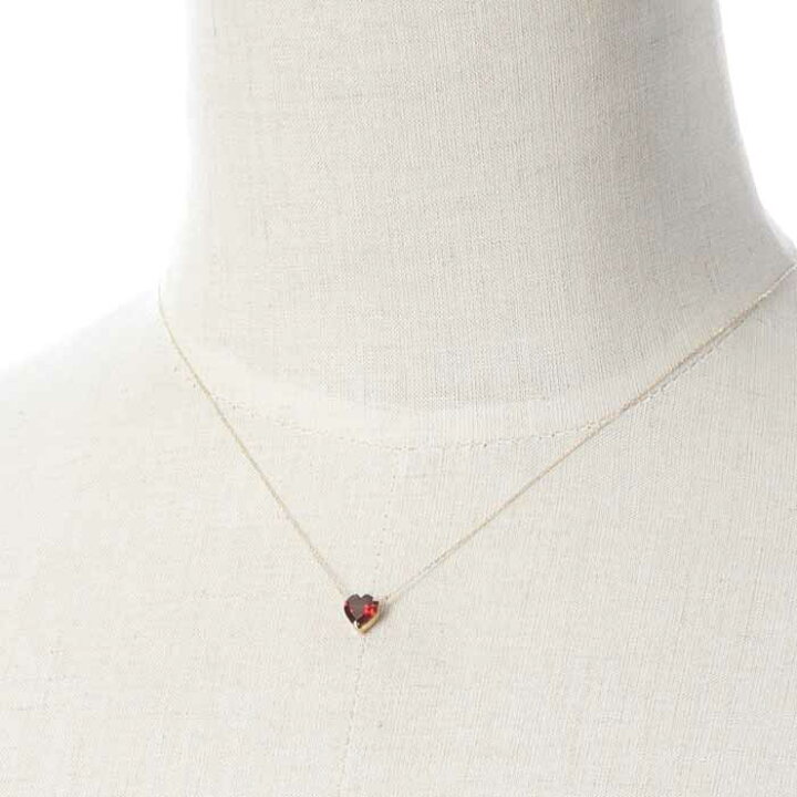 楽天市場】ガーネット K10YG ハート ネックレス【PN8】天然石 ハート  