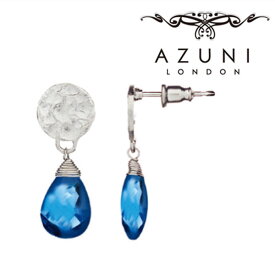キャサリン妃着用ブランド AZUNI/アズニ ATHENA《Kate》スモールドロップ ピアス アイオライト【ATH/EST1】天然石 青紫色 シルバー 海外ブランド 人気 誕生日 雫 ティアドロップ プレゼント 記念日 アクセサリー 女性 クリスマス 母の日 3月誕生石 英国 イギリス クラフト