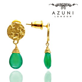 キャサリン妃着用ブランド AZUNI/アズニ ATHENA《Kate》スモールドロップ ピアス グリーンオニキスピアス【ATH/EST1】天然石 緑 海外ブランド 人気 雫 ティアドロップ スタッドピアス 誕生日 プレゼント 記念日 アクセサリー 女性 クリスマス 母の日 クラフト 英国 イギリス