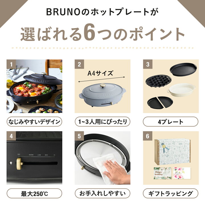 楽天市場】【P10倍】【BRUNO 公式】 ホットプレート 鍋 ブルーノ 