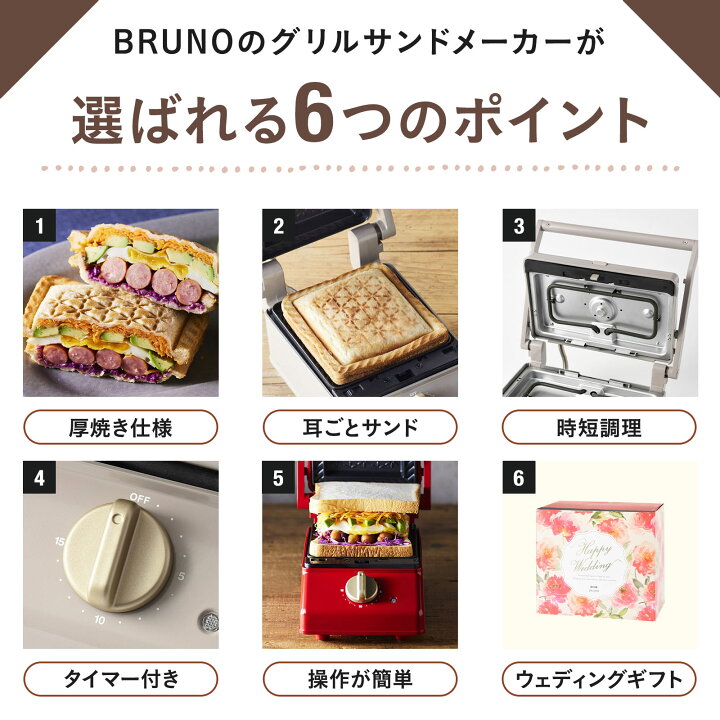 楽天市場】【P10倍】ブルーノ ホットサンドメーカー ワッフル ミニ 