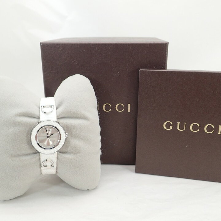 楽天市場】グッチ【GUCCI】SSレザーベルトシルバー文字盤Uプレイ  