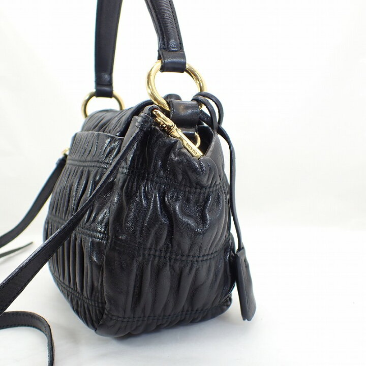 楽天市場】プラダ【PRADA】レザーギャザーシャーリング2WAYショルダー 
