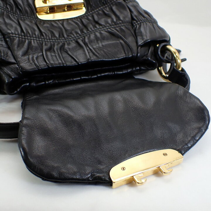 楽天市場】プラダ【PRADA】レザーギャザーシャーリング2WAYショルダー 