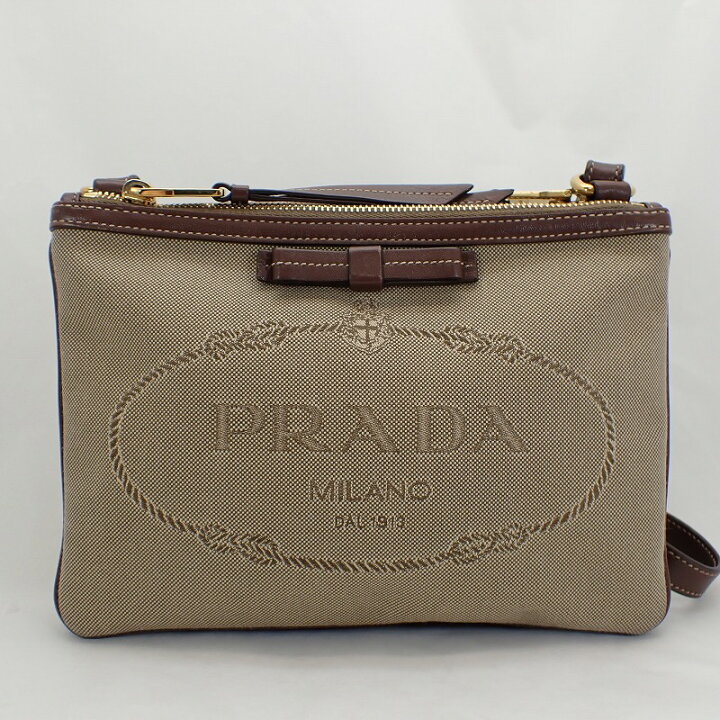 楽天市場】プラダ【PRADA】ロゴジャガードリボンショルダーバッグ 