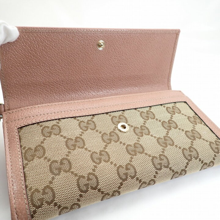 楽天市場】グッチ【GUCCI】GGキャンバスxレザーかぶせファスナー小銭 