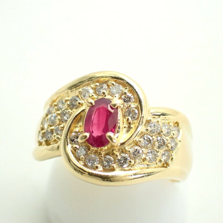楽天市場】K18YGルビー0.57ctダイヤモンド0.50ctイエローゴールド  