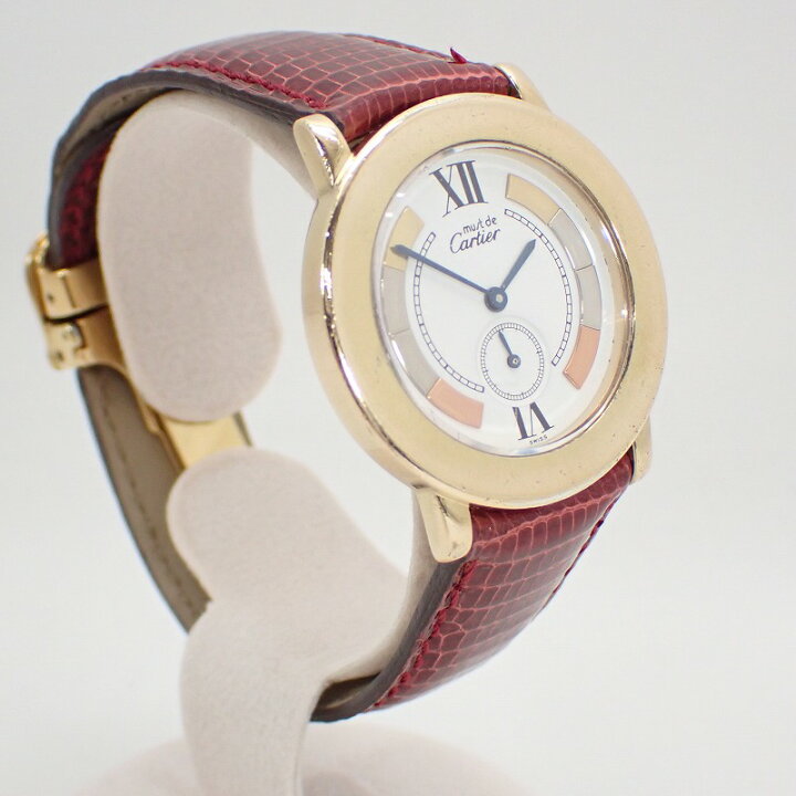 楽天市場】カルティエ【CARTIER】マスト ロンド ヴェルメイユGPレザー 