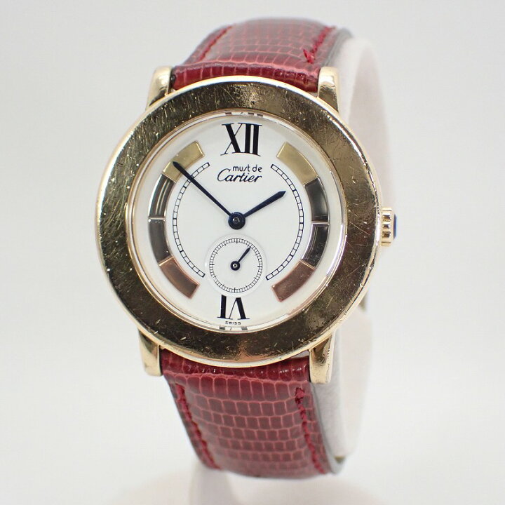 楽天市場】カルティエ【CARTIER】マスト ロンド ヴェルメイユGPレザー  