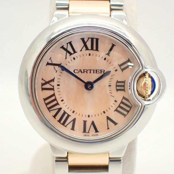 楽天市場】カルティエ【CARTIER】K18PG/SSバロンブルーSMレディース  