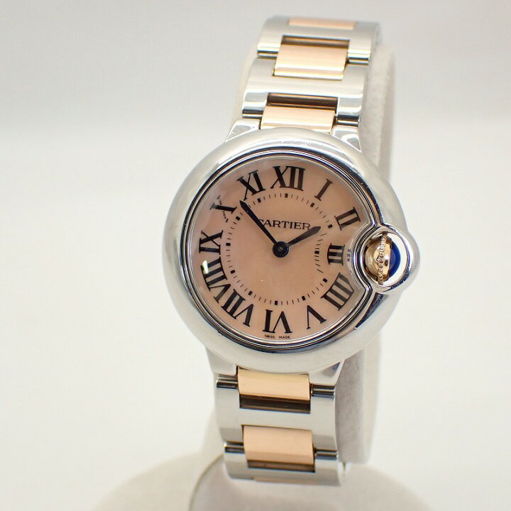 楽天市場】カルティエ【CARTIER】K18PG/SSバロンブルーSMレディース  
