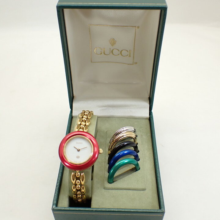 楽天市場】グッチ【GUCCI】チェンジベゼルSS白文字盤レディース  
