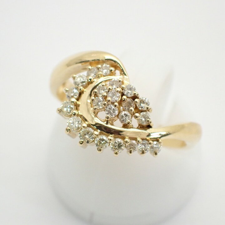 楽天市場】K18YGダイヤモンド0.31ctイエローゴールドリング12号【店長  