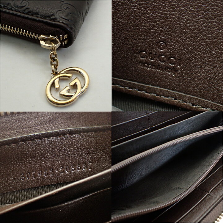 楽天市場】グッチ【GUCCI】グッチシマレザーラウンドファスナー長財布 