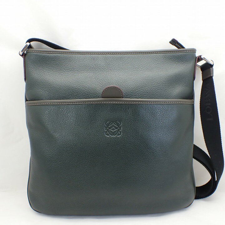 美品 LOEWE ハンドバッグ ショルダーバッグ レザー モスグリーン 楽天 