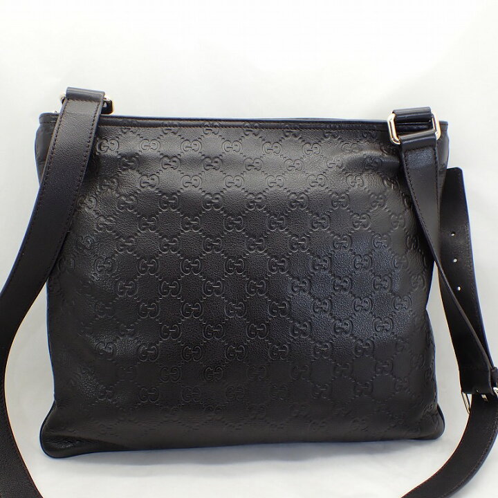 楽天市場】グッチ【GUCCI】グッチシマレザーショルダーバッグブラック 